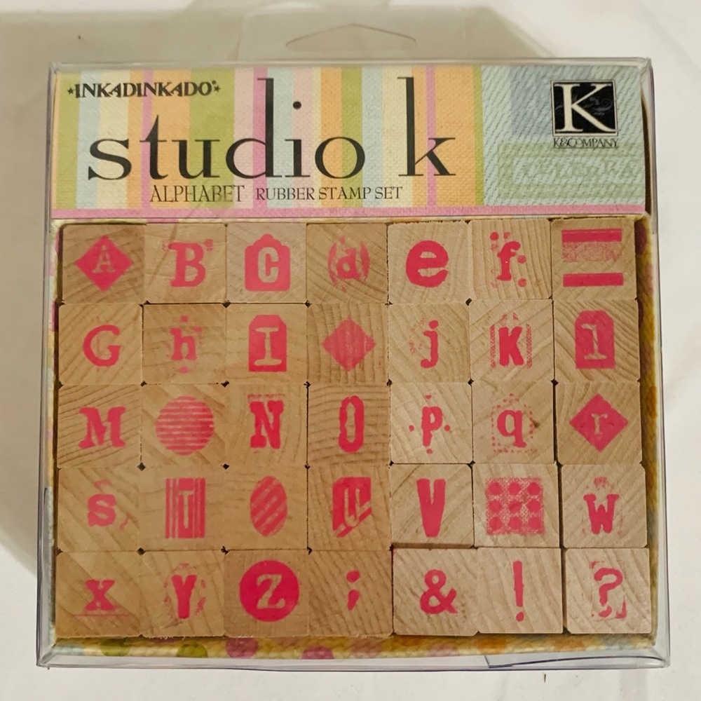 Studio K Alphabet Rubber Stamp Set - Pink